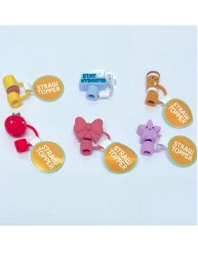 Target Bullseye Playground Set of 6 Straw Toppers, Summer 2025 Collection
